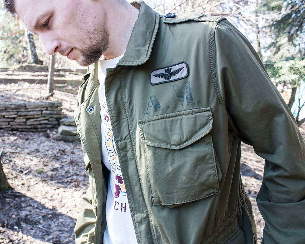 Ветровка AERONAUTICA MILITARE FIELD JACKET M-65 green military (AB 1663) 