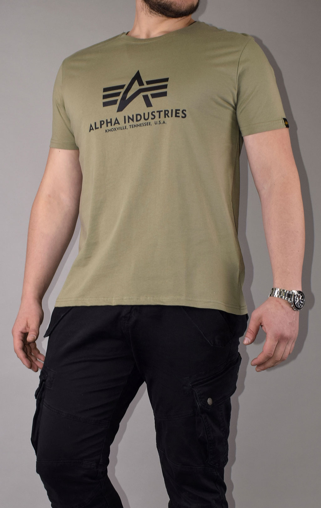 Футболка ALPHA INDUSTRIES BASIC T big size olive 