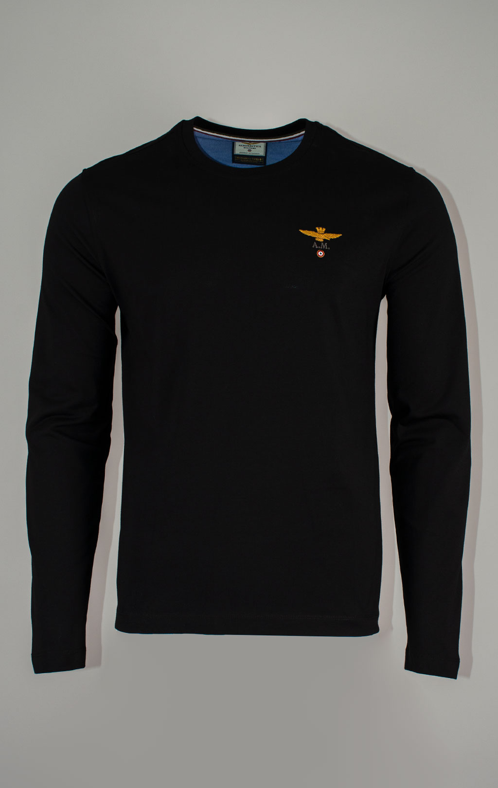 Лонгслив AERONAUTICA MILITARE big size FW 25/26/TR jet black (TS 2390) 