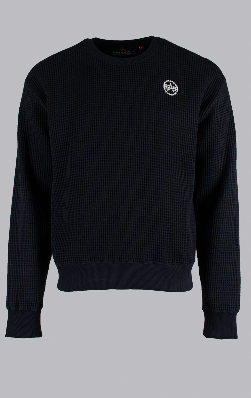 Свитшот ALPHA INDUSTRIES STUDIO WAFFLE SWEATSHIRT black 
