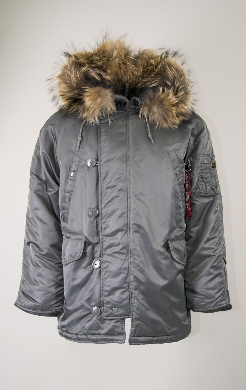 Аляска ALPHA INDUSTRIES CLASSIC N-3B натур. мех gun metal 