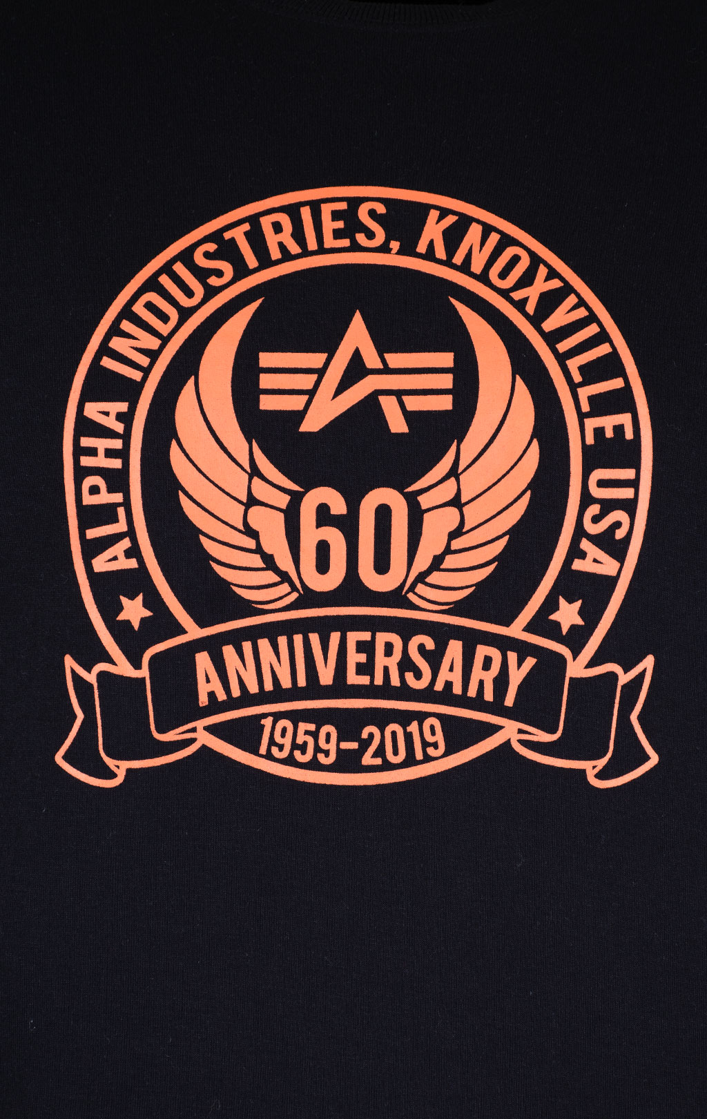 Свитшот ALPHA INDUSTRIES 60TH ANNIVERSARY CREW black 