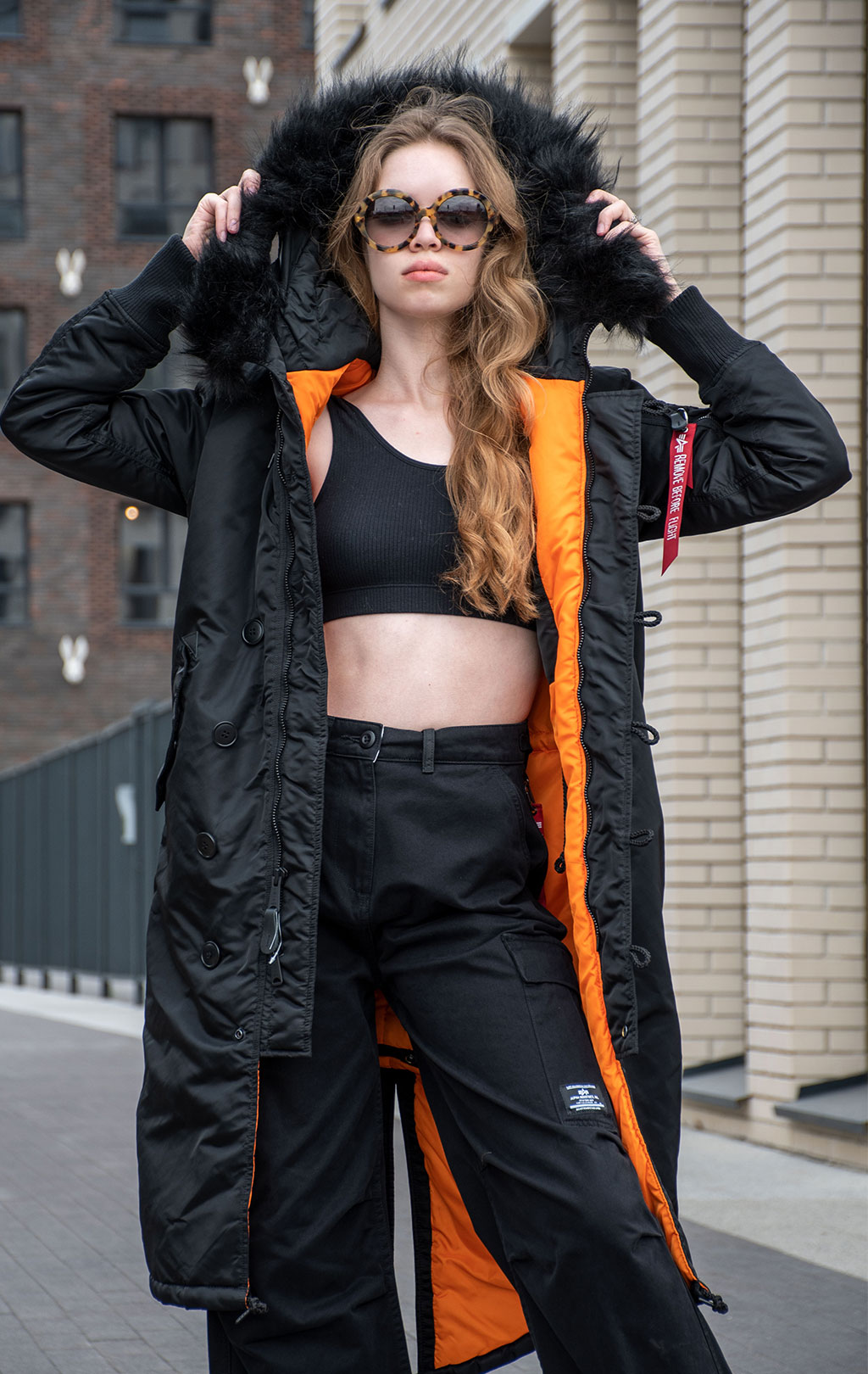 Женская куртка-парка ALPHA INDUSTRIES LONG FISHTAIL black 