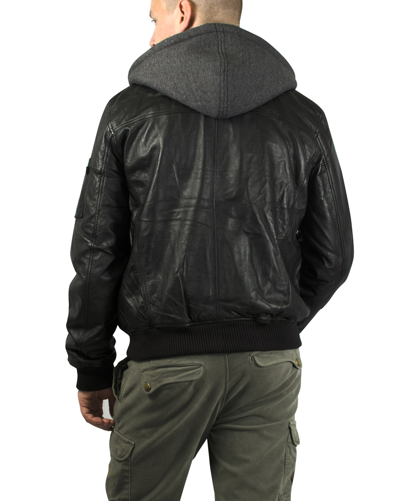 Куртка-бомбер лётная ALPHA INDUSTRIES MA-1 D-Tec leather кожа black 