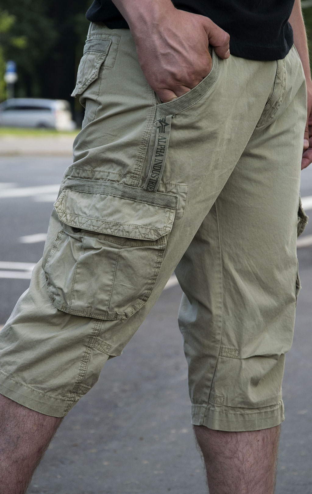 Шорты карго удлинённые ALPHA INDUSTRIES IMPERIAL 3/4 light olive 