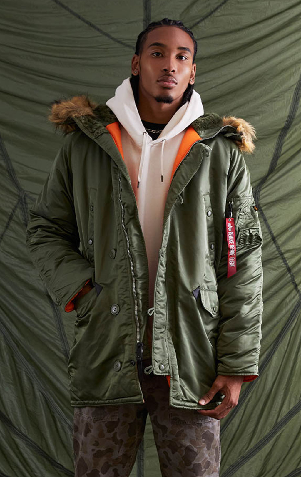 Аляска ALPHA INDUSTRIES SLIM FIT N-3B FW 23/24 m sage 