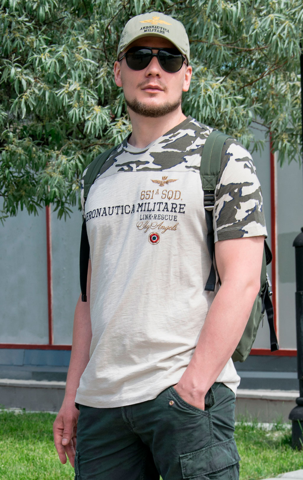 Футболка AERONAUTICA MILITARE SS 20/TR camouflage/sabbia (TS 1749) 