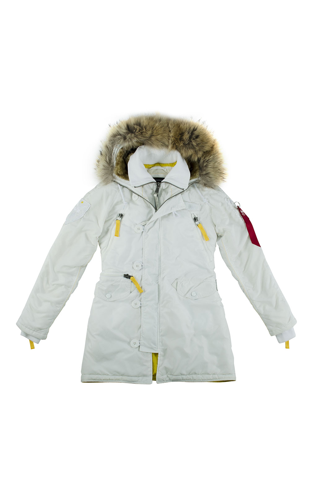 Женская аляска ALPHA INDUSTRIES N-3B PPS натур. мех white 