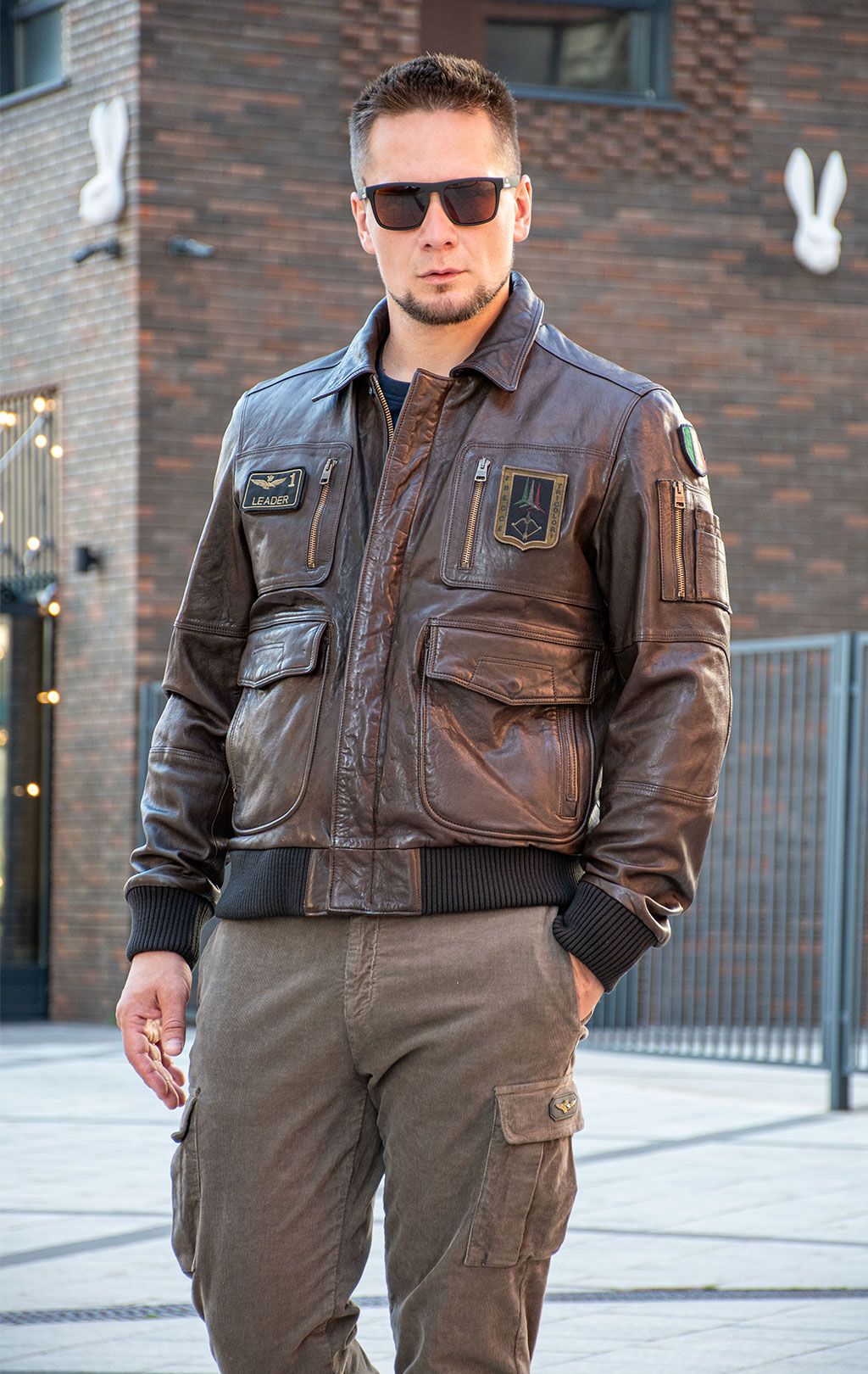 Куртка-пилот AERONAUTICA MILITARE кожа FW 26/27/IT marrone (PN 0846) 