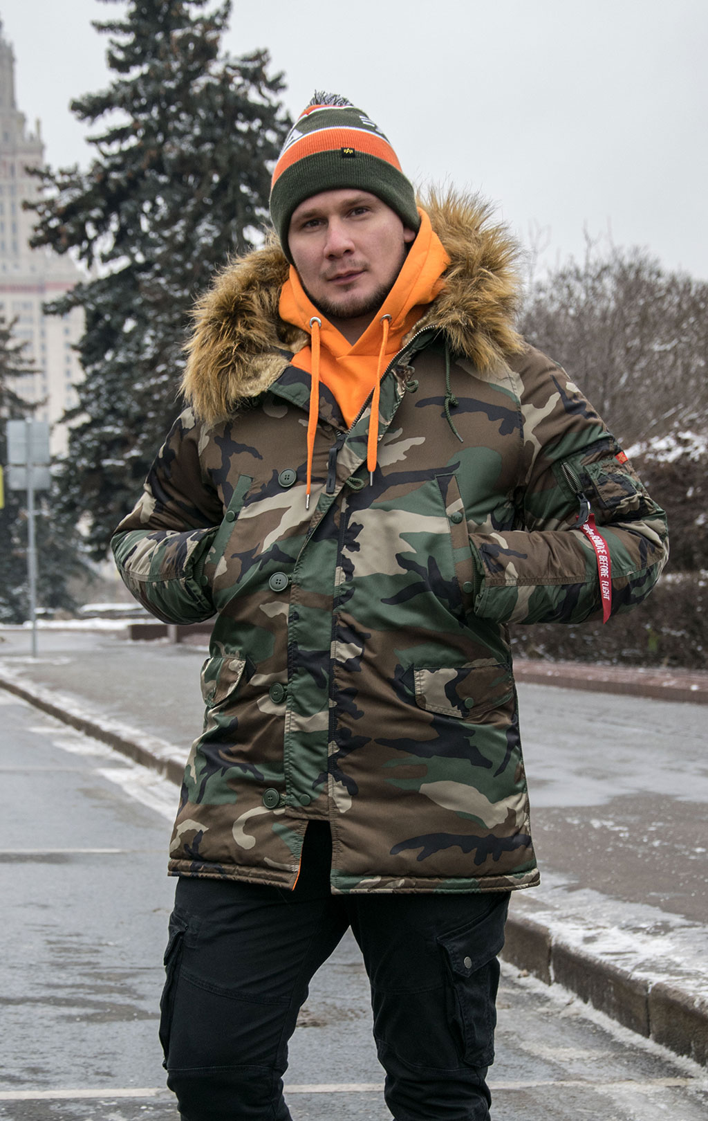 Аляска ALPHA INDUSTRIES N-3B VF 59 camo woodland 65 