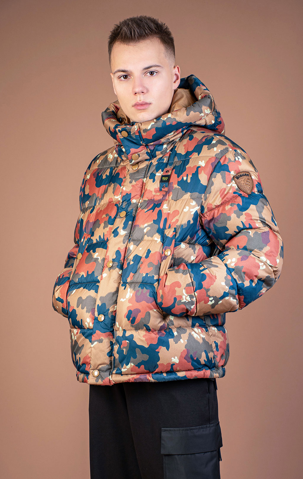 Куртка с капюшоном BLAUER BURTON ECO FW 25/26 tabacco swiss camo (C02153) 