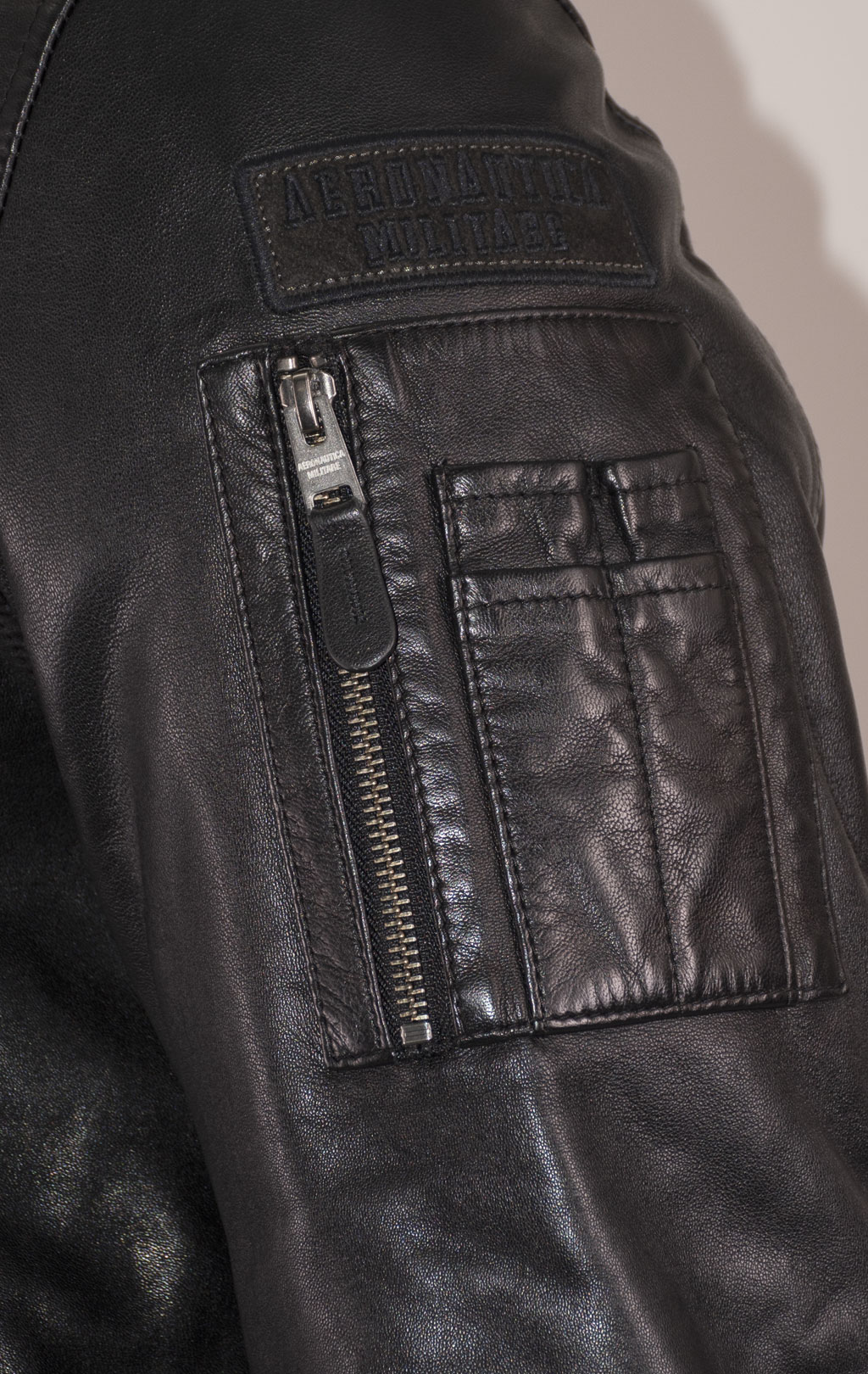 Куртка-пилот AERONAUTICA MILITARE кожа FW 24/25/IN nero (PN 950) 