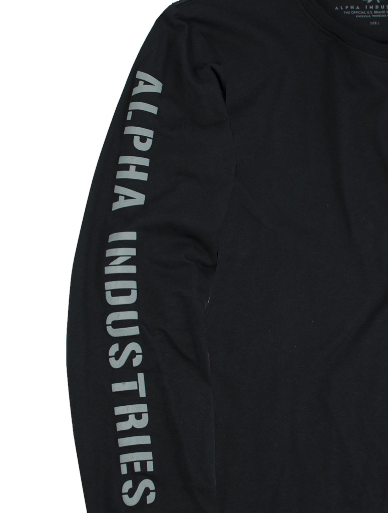 Лонгслив ALPHA INDUSTRIES SLEEVE PRINT black 