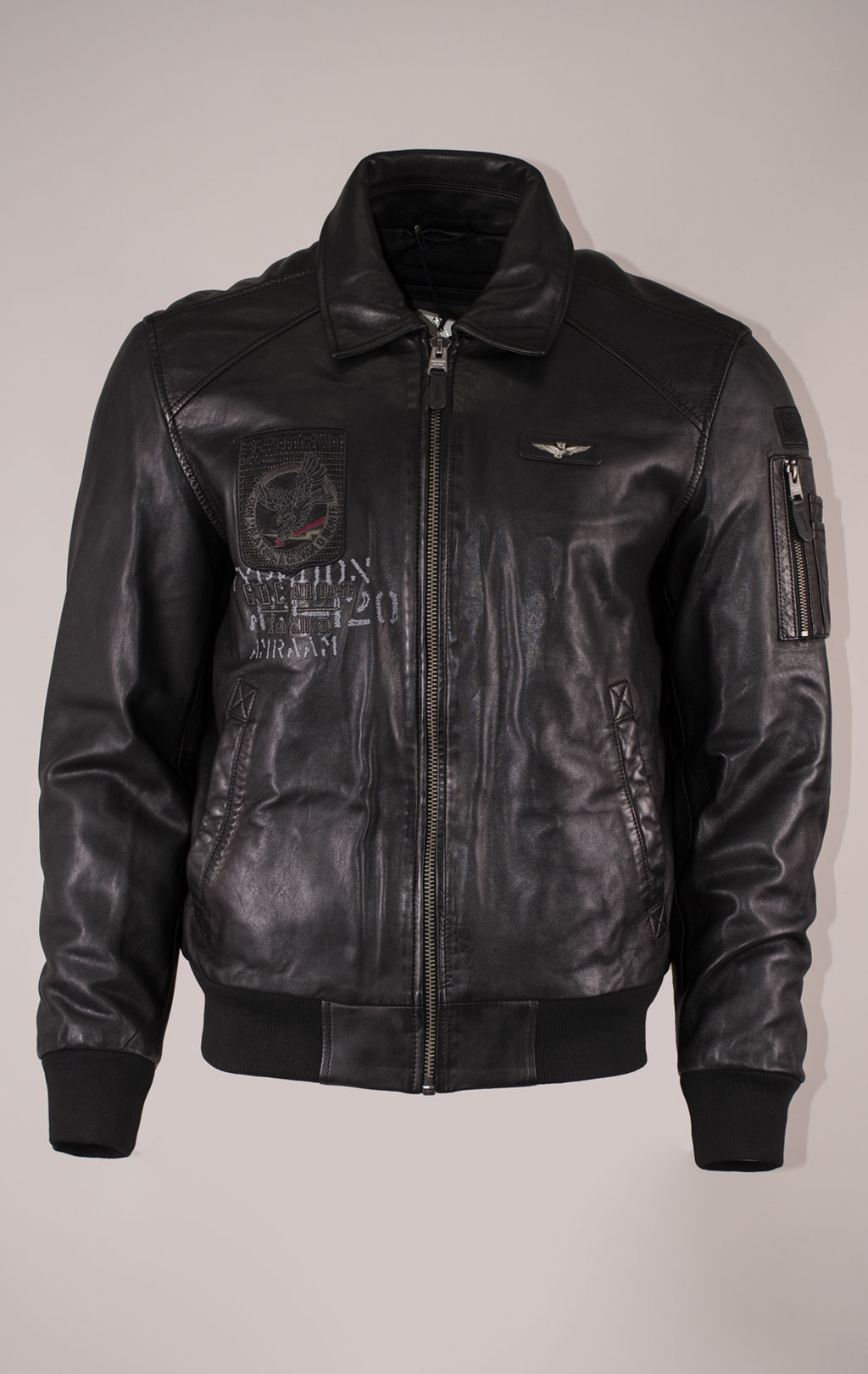 Куртка-пилот AERONAUTICA MILITARE кожа FW 24/25/IN nero (PN 950) 
