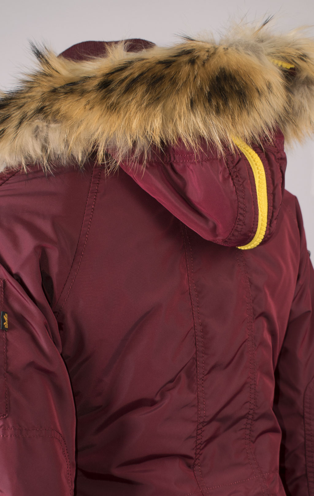 Женская аляска ALPHA INDUSTRIES N-3B PPS натур. мех burgundy 