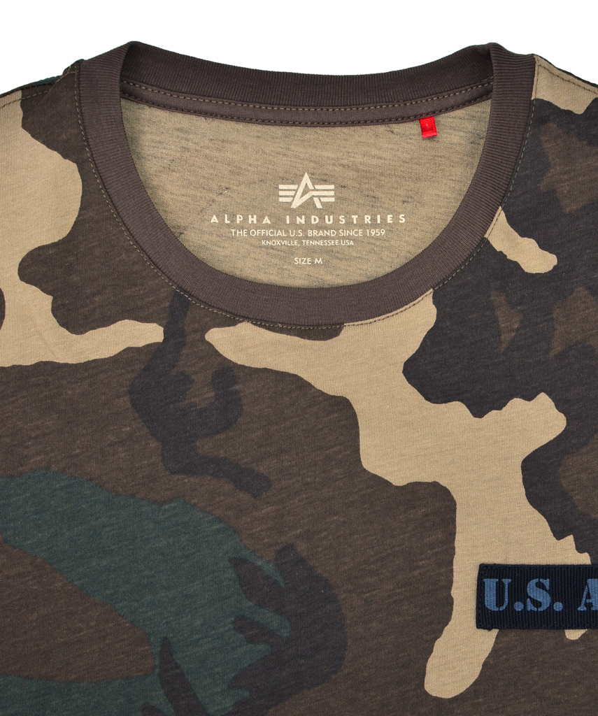 Футболка ALPHA INDUSTRIES ALS camo woodland 65 