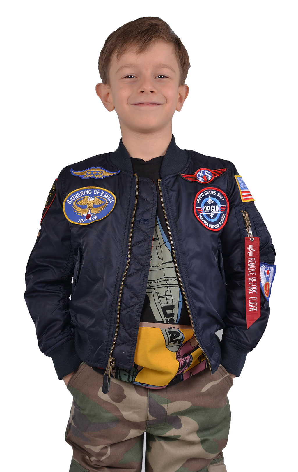 Детская куртка-бомбер лётная ALPHA INDUSTRIES MA-1 Youth Patch Kids rep. blue 