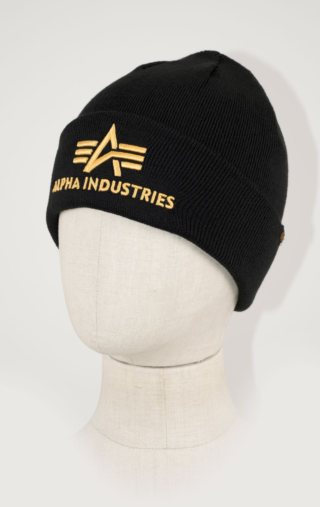 Шапка ALPHA INDUSTRIES 3D BEANIE black/yellow gold 