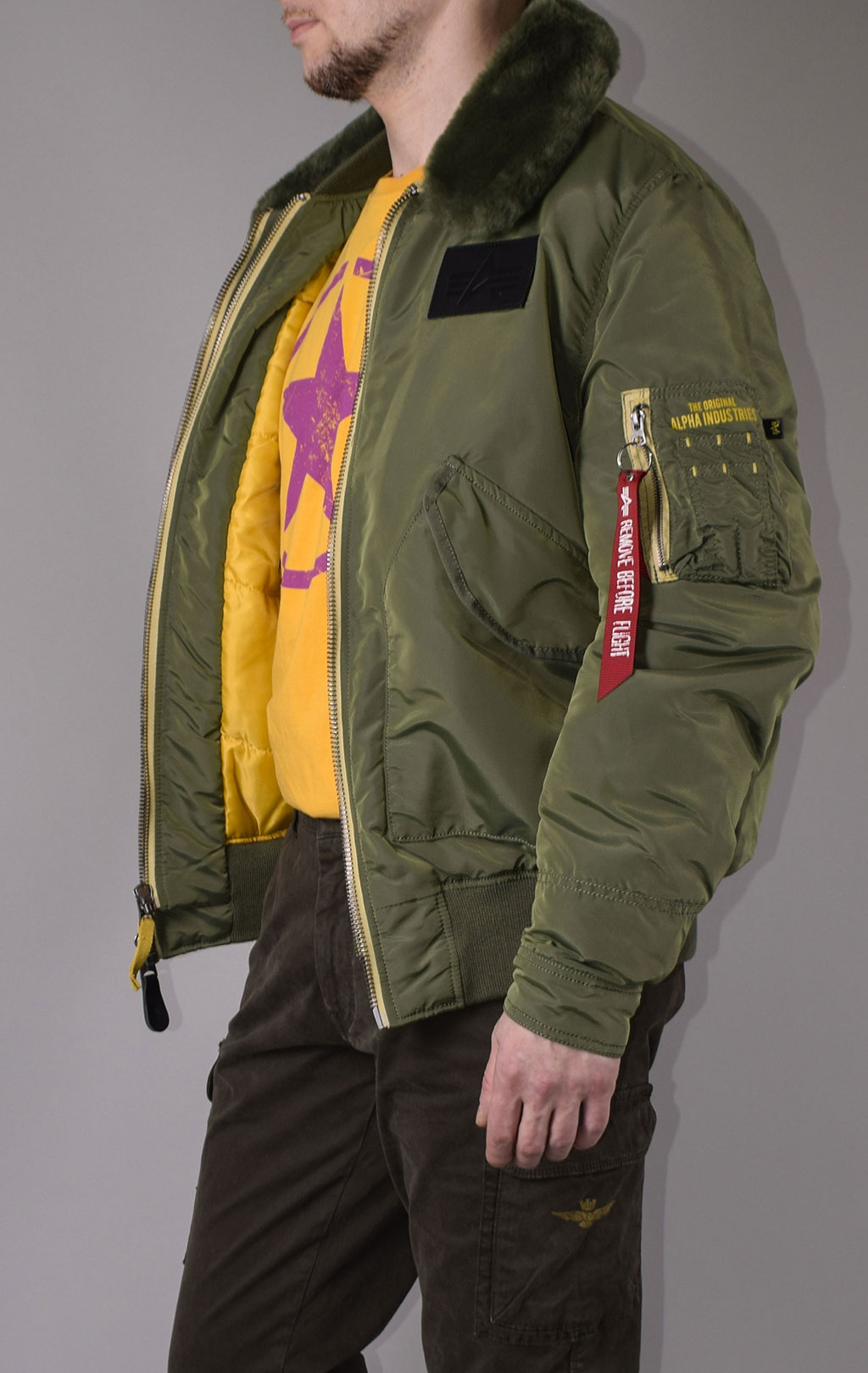 Куртка-пилот ALPHA INDUSTRIES B-15 AIR FRAME sage green 