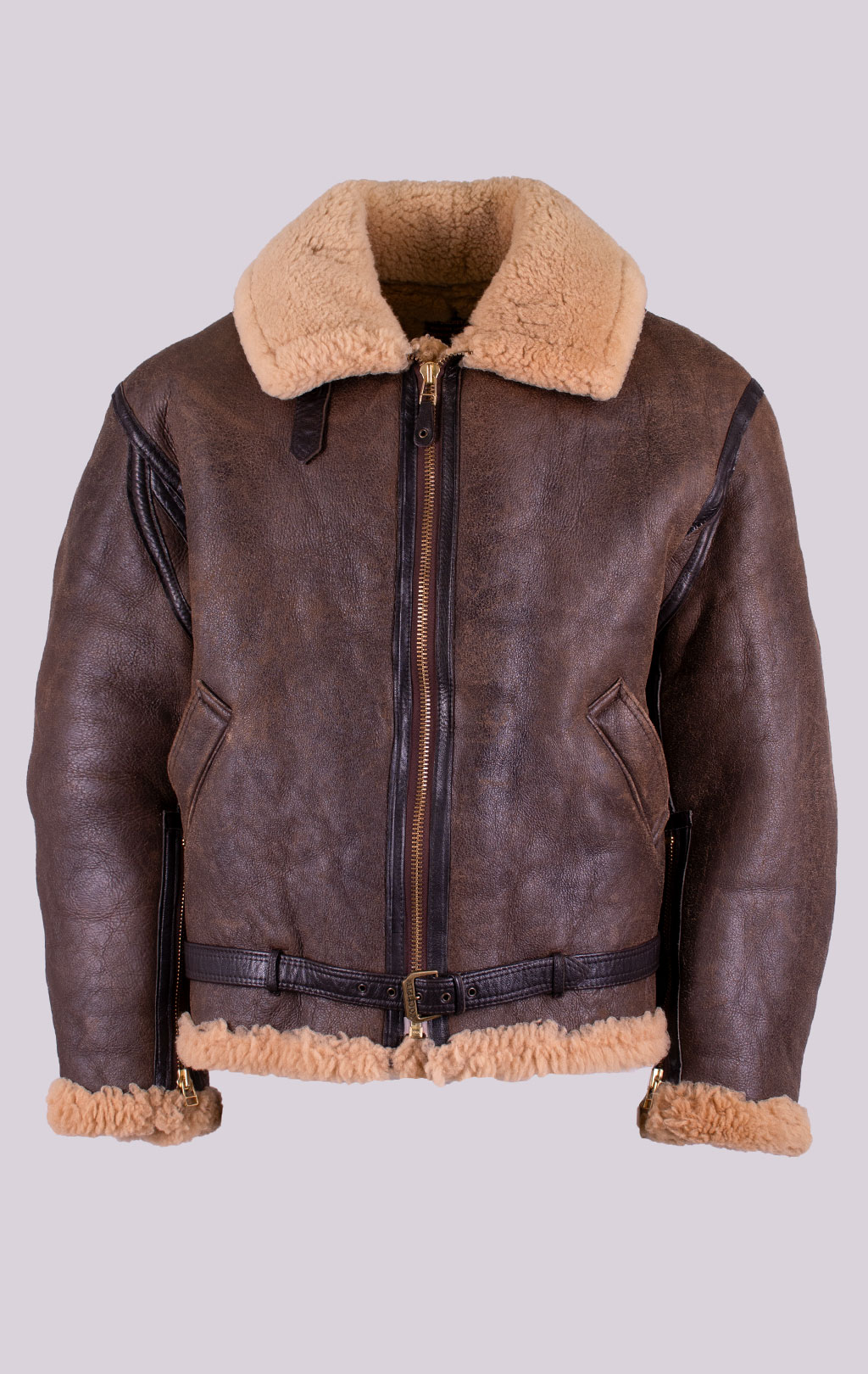 Куртка-пилот COCKPIT RAF big size овчина brown (Z2109) 