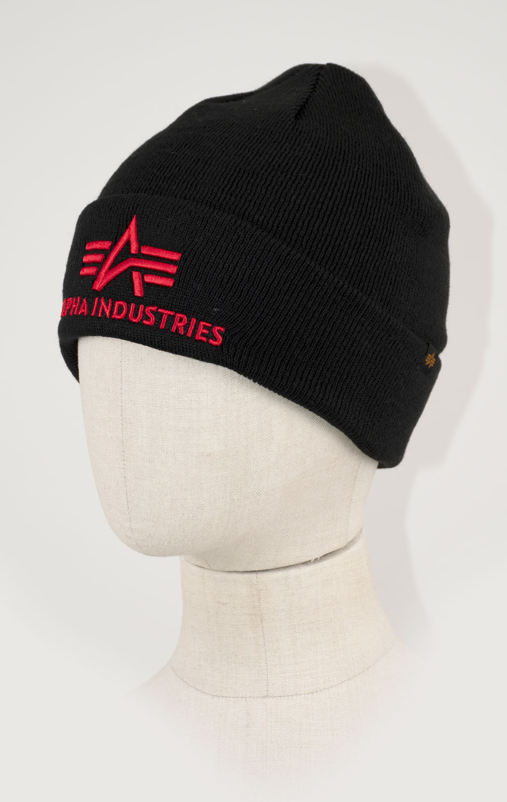 Шапка ALPHA INDUSTRIES 3D BEANIE black/red 