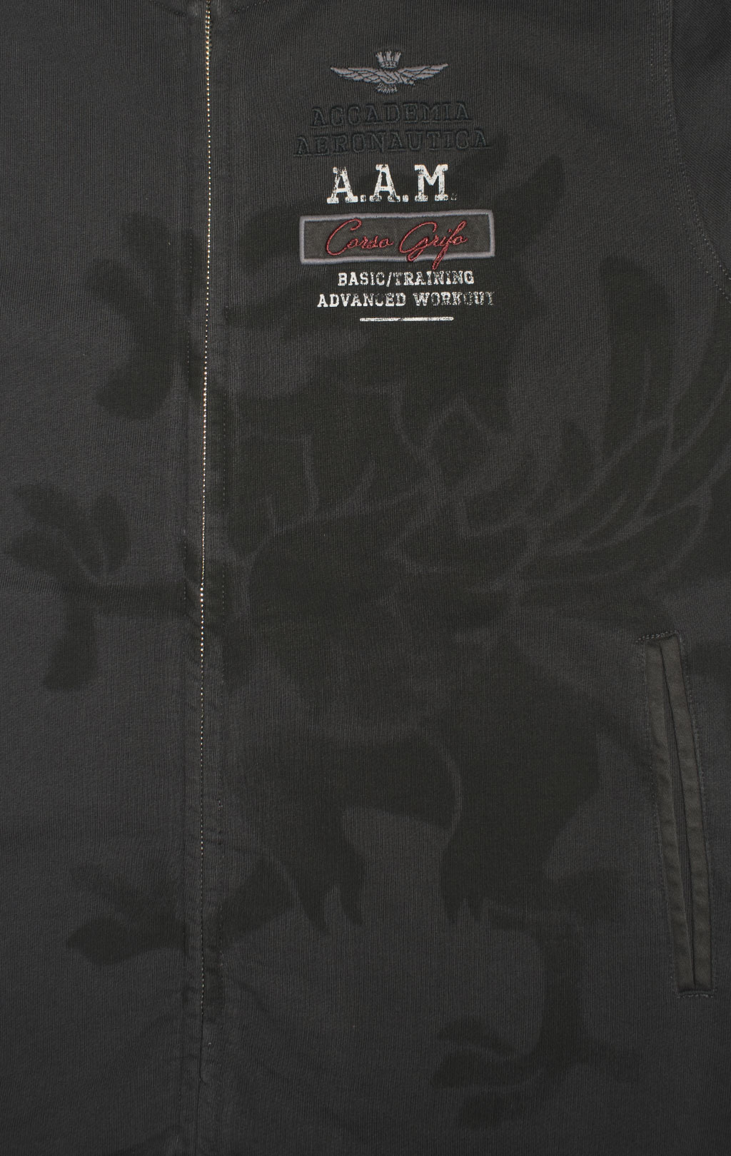 Олимпийка AERONAUTICA MILITARE GRIFO PRINT SS 24/TR anthracite grey (FE 1862) 