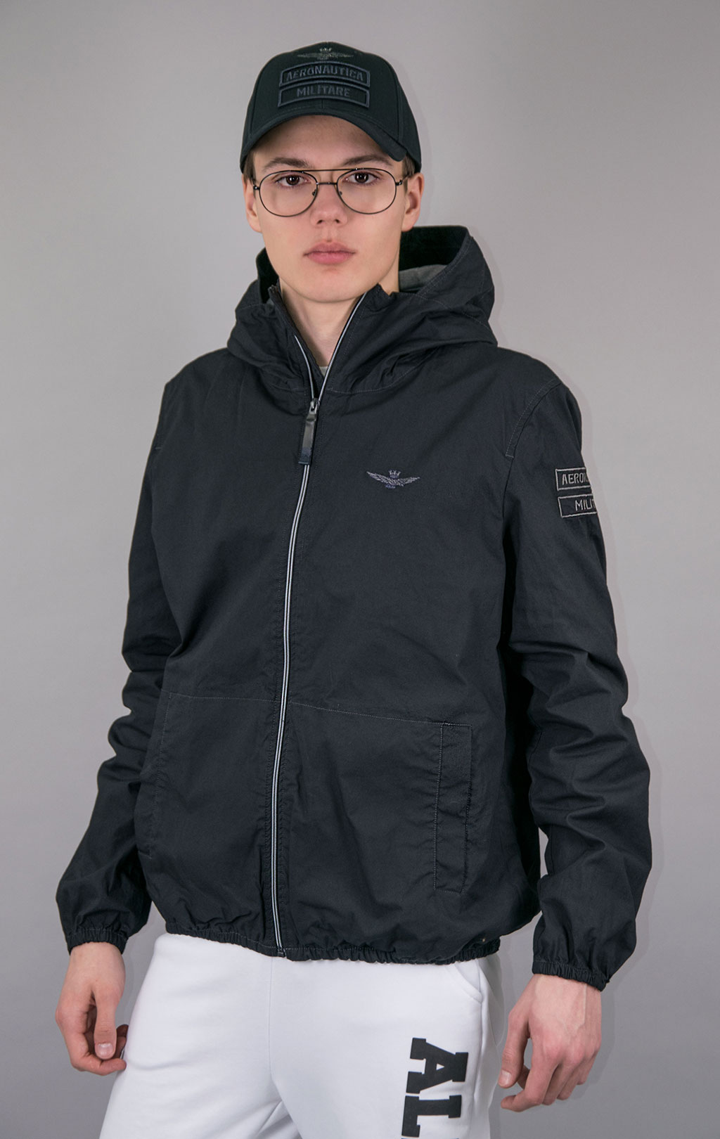 Ветровка AERONAUTICA MILITARE big size SS 23 m/TR blue black (AB 2054) 