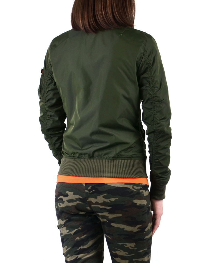 Женская ветровка-бомбер ALPHA INDUSTRIES TT MA-1 dark green 