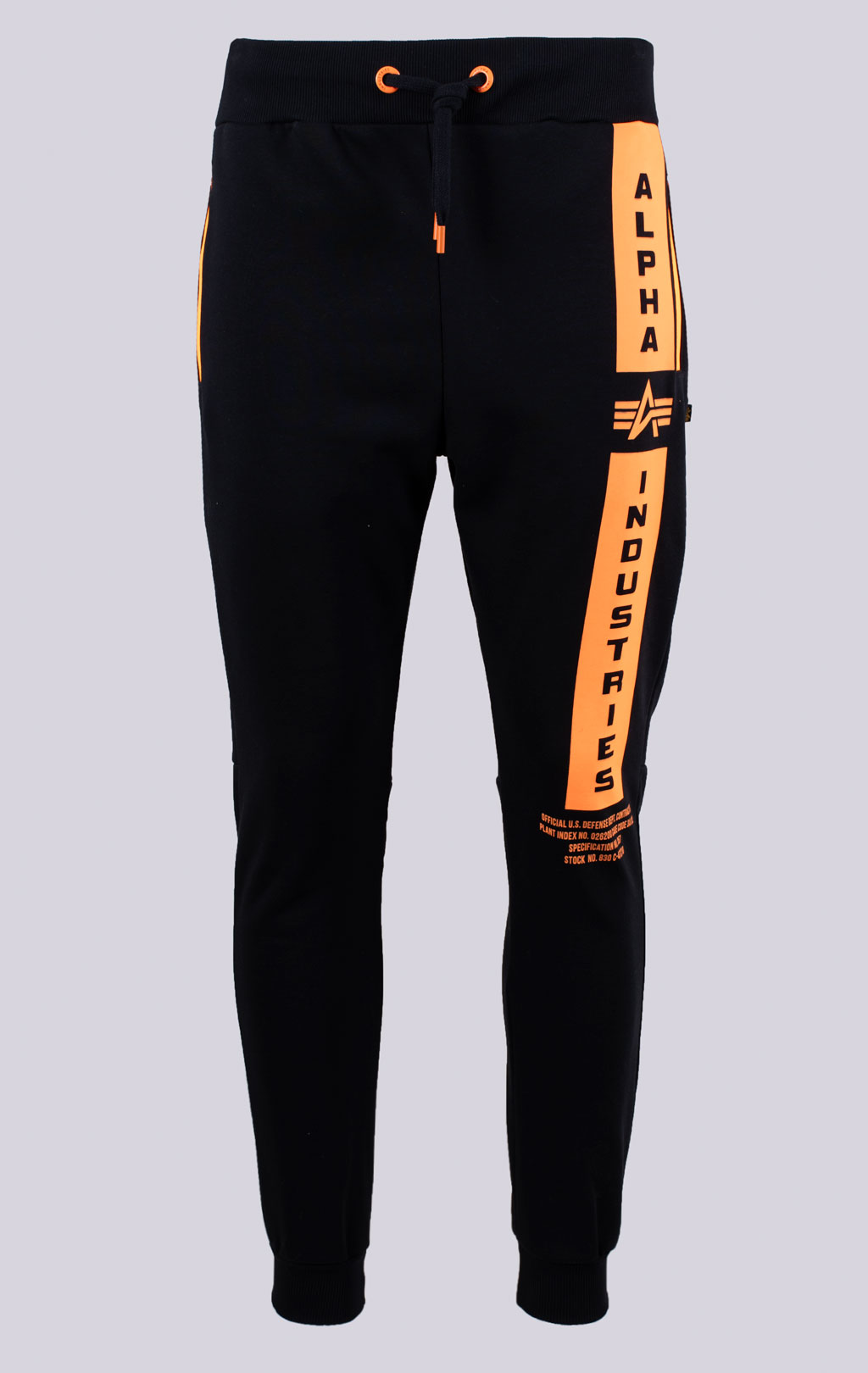 Брюки спортивные джоггеры ALPHA INDUSTRIES DEFENCE JOGGER black/orange 