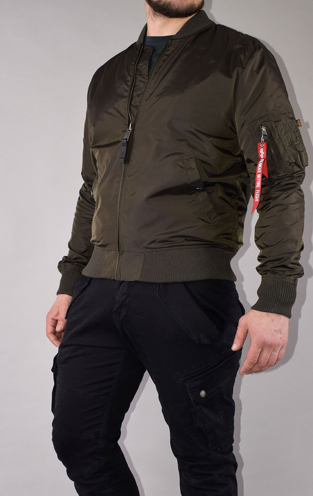 Ветровка-бомбер ALPHA INDUSTRIES MA-1 TT big size rep. grey 