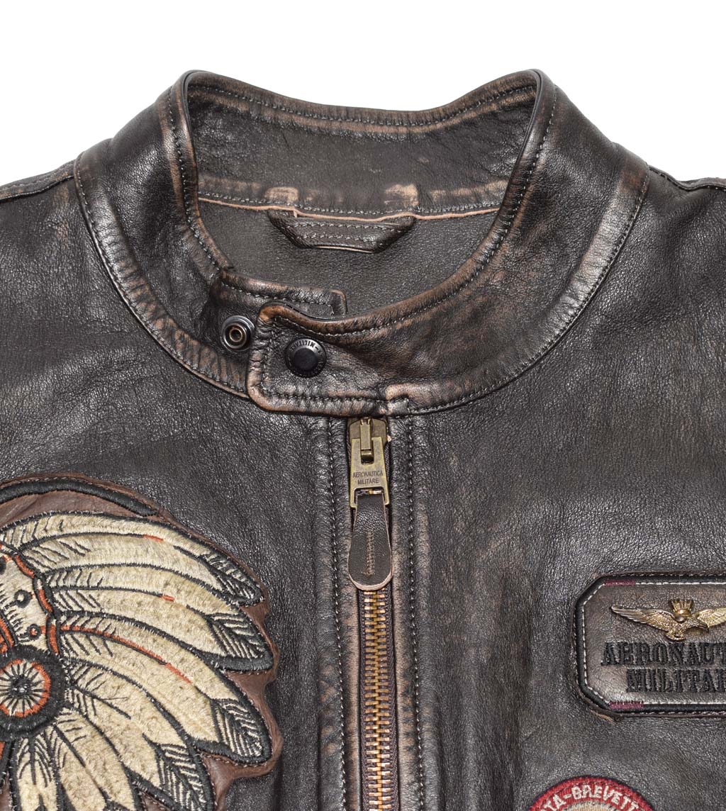 Куртка AERONAUTICA MILITARE кожа FW 20/21/IT chocolate (PN 914) 