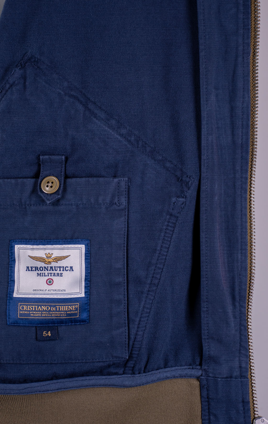Ветровка-бомбер AERONAUTICA MILITARE big size SS 26/IN blue navy (AB 3042) 