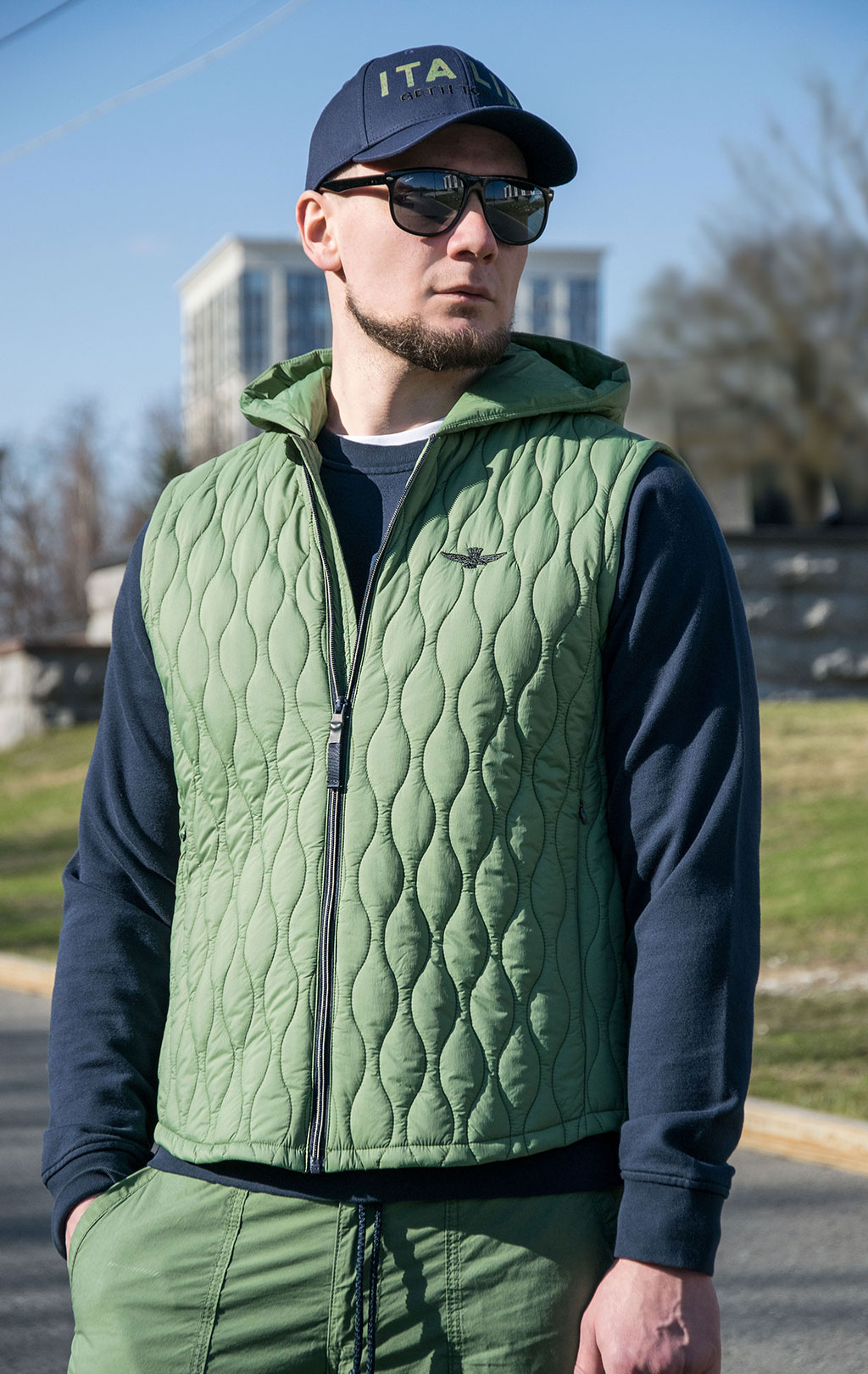Жилет AERONAUTICA MILITARE SS 23/CN verde militare (AB 2056) 
