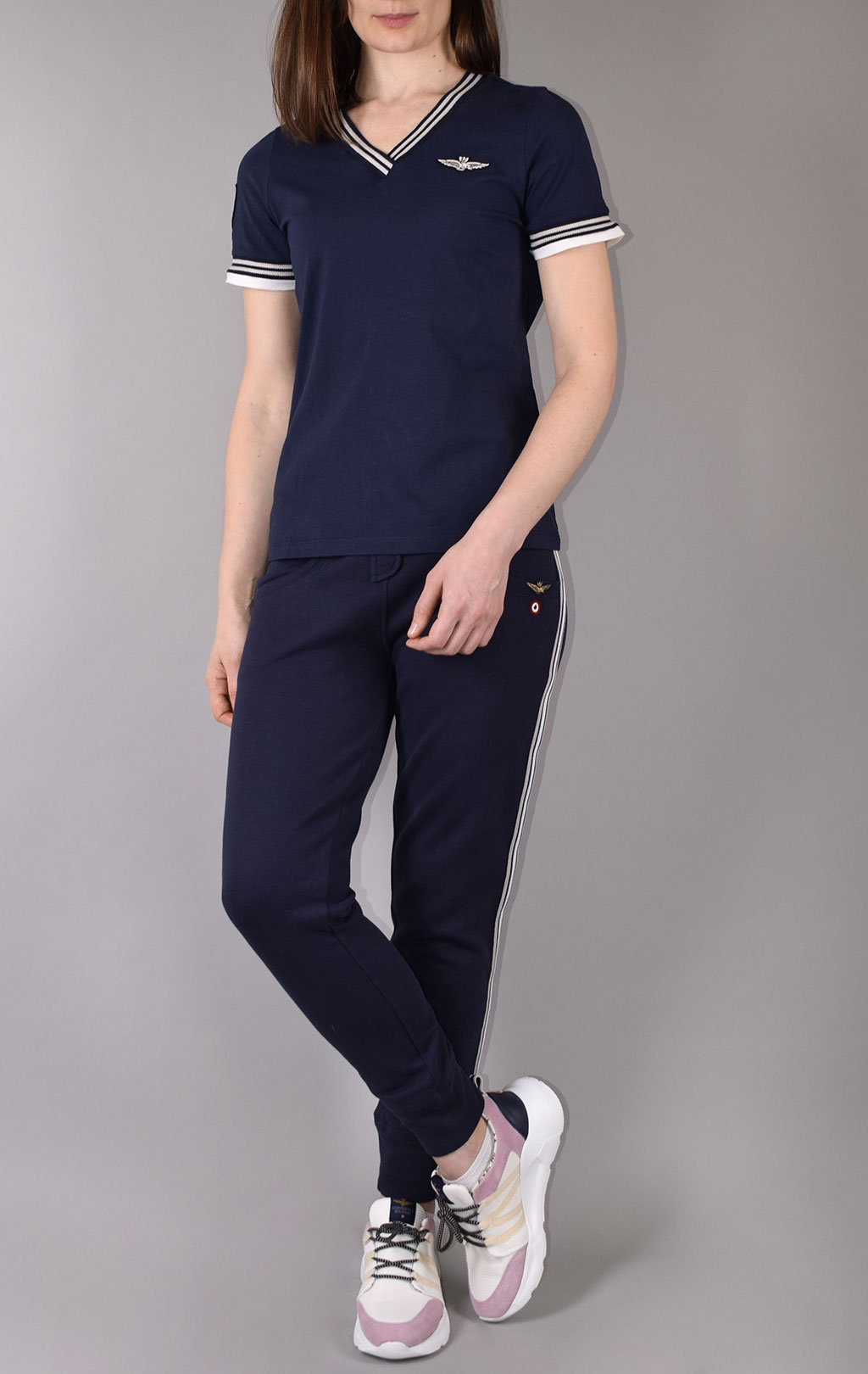 Женская футболка AERONAUTICA MILITARE SS 20/PT blue navy (TS 1735) 