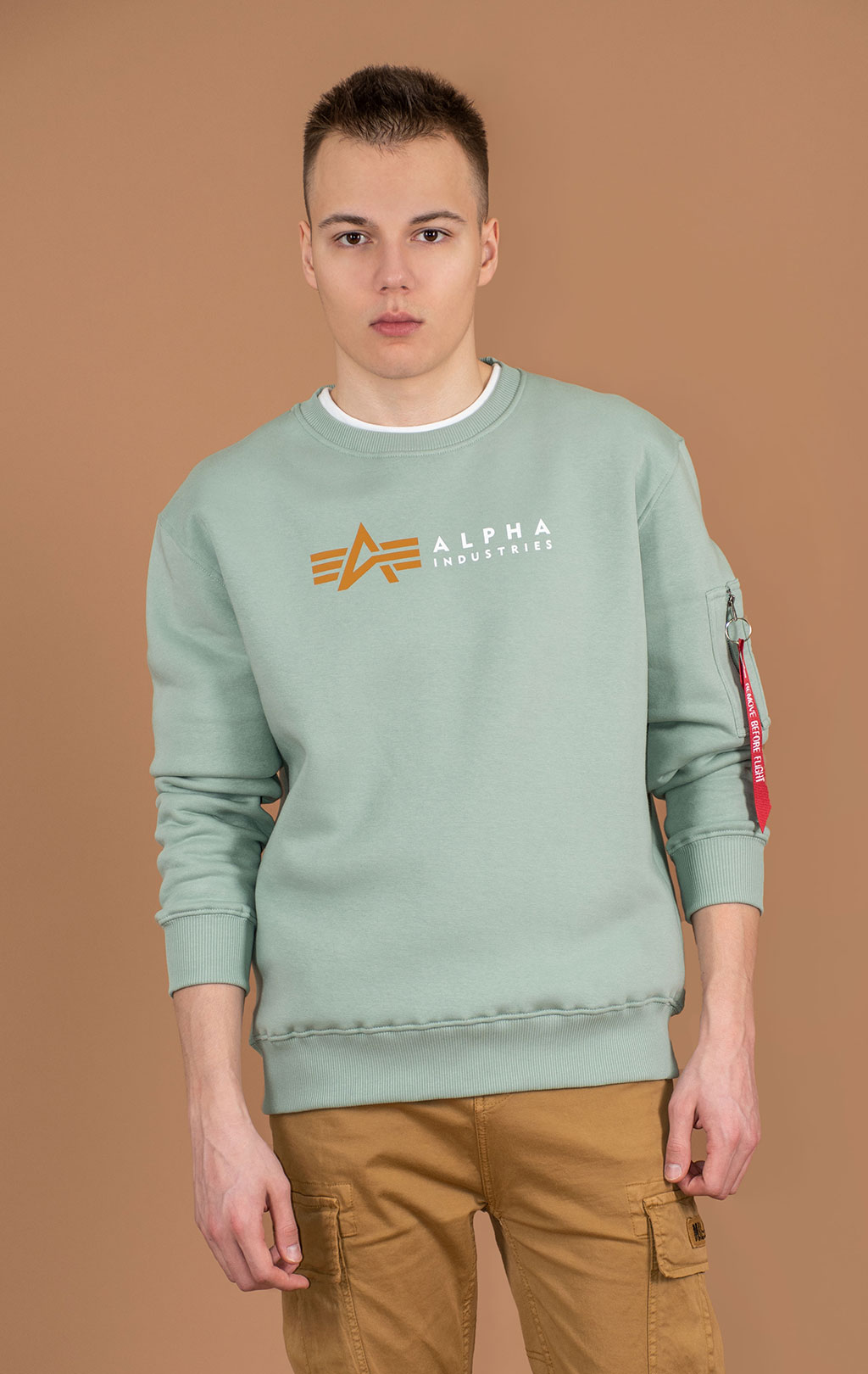 Свитшот ALPHA INDUSTRIES ALPHA LABEL SWEATER dusty green 