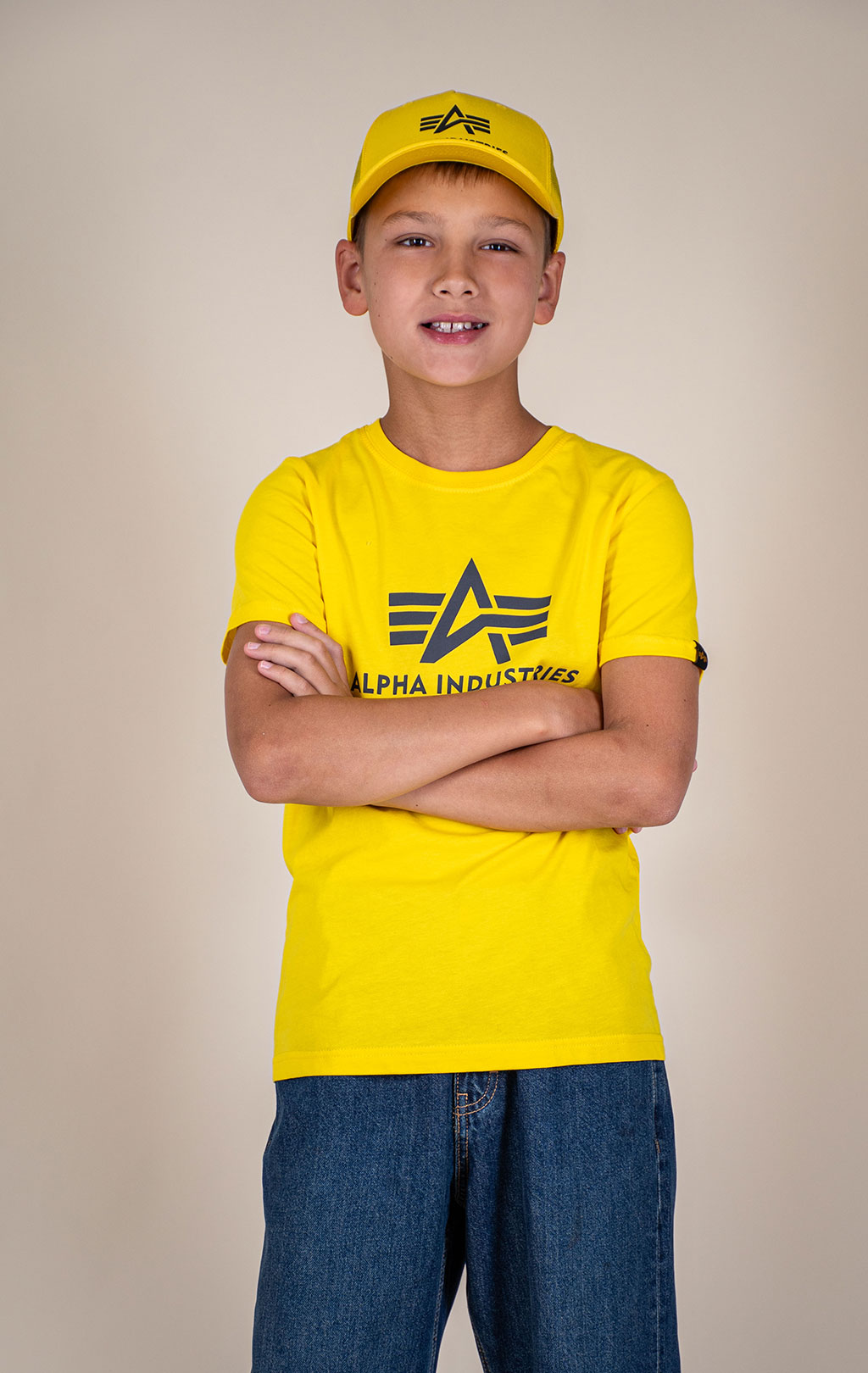 Детская футболка ALPHA INDUSTRIES BASIC T empire yellow 