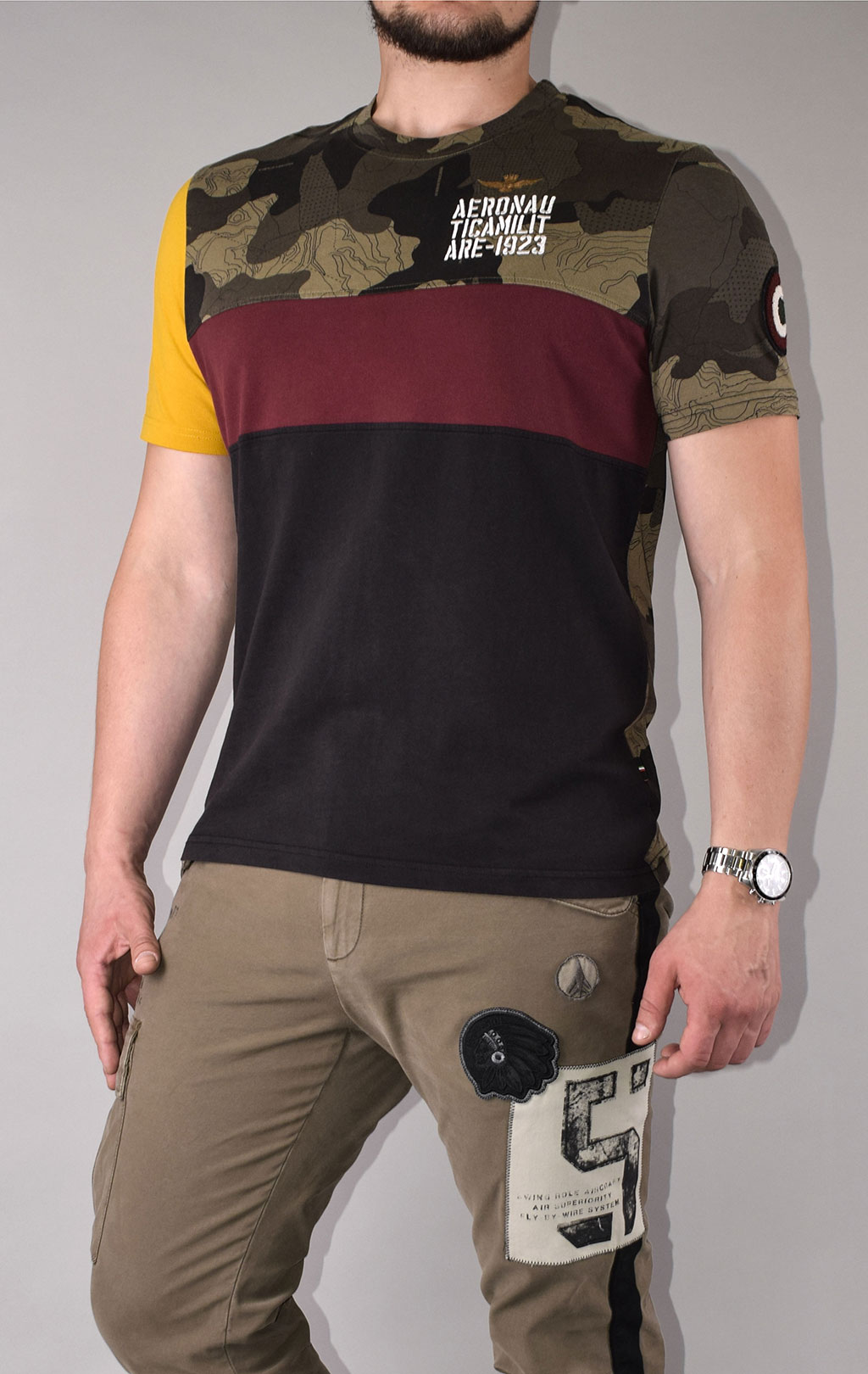 Футболка AERONAUTICA MILITARE FW 20/21/IN black/camouflage (TS 1778) 