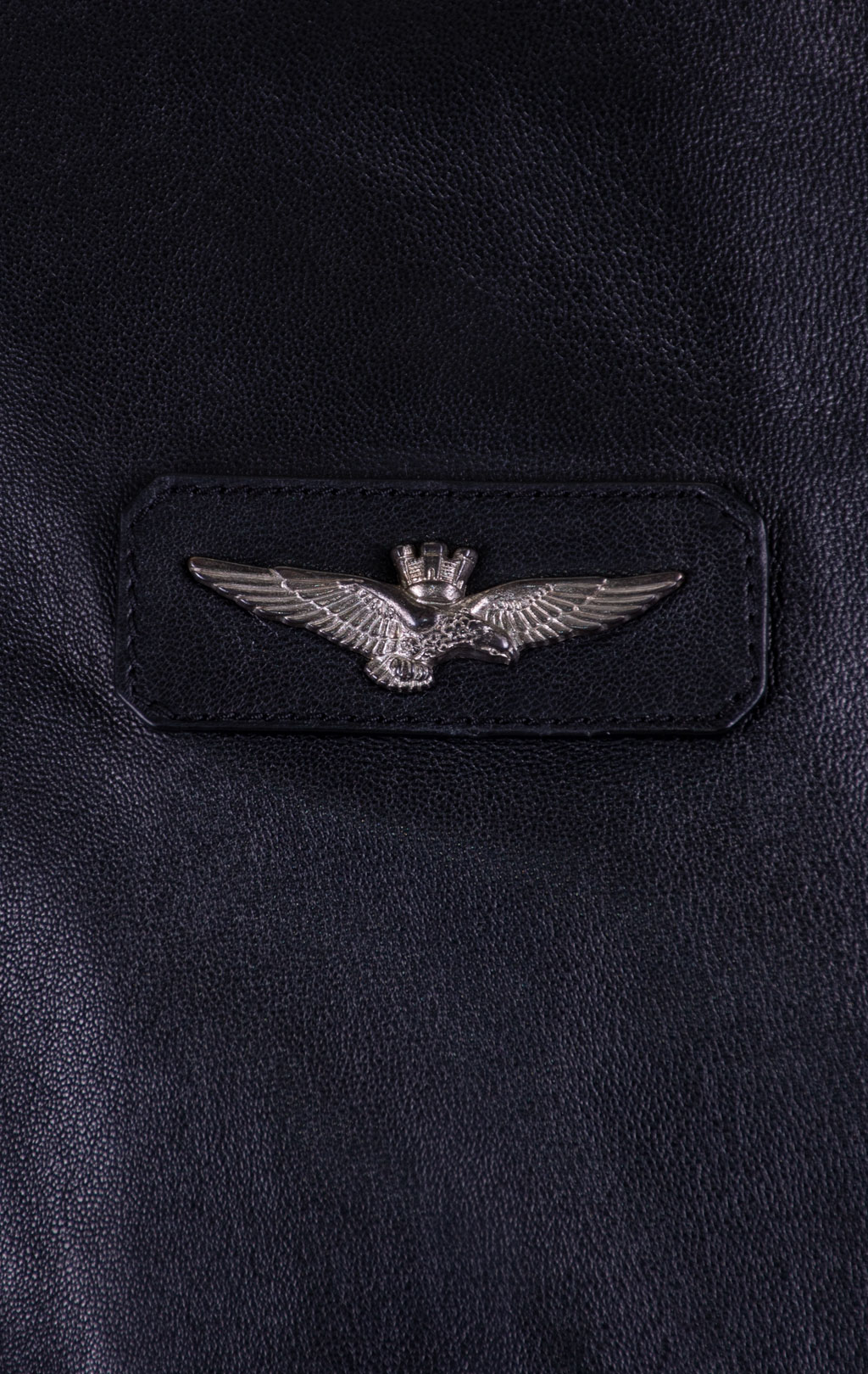 Куртка-бомбер AERONAUTICA MILITARE big size кожа SS 26/IN nero (PN 5053) 