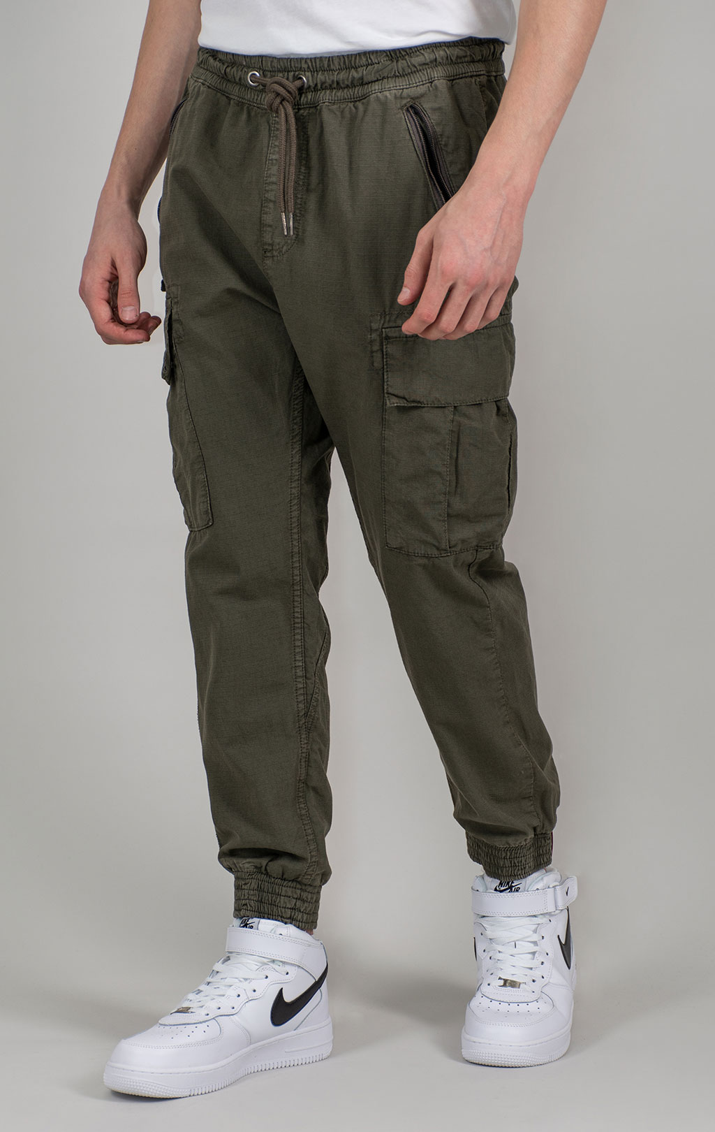 Брюки джоггеры ALPHA INDUSTRIES RIPSTOP JOGGER greyblack 