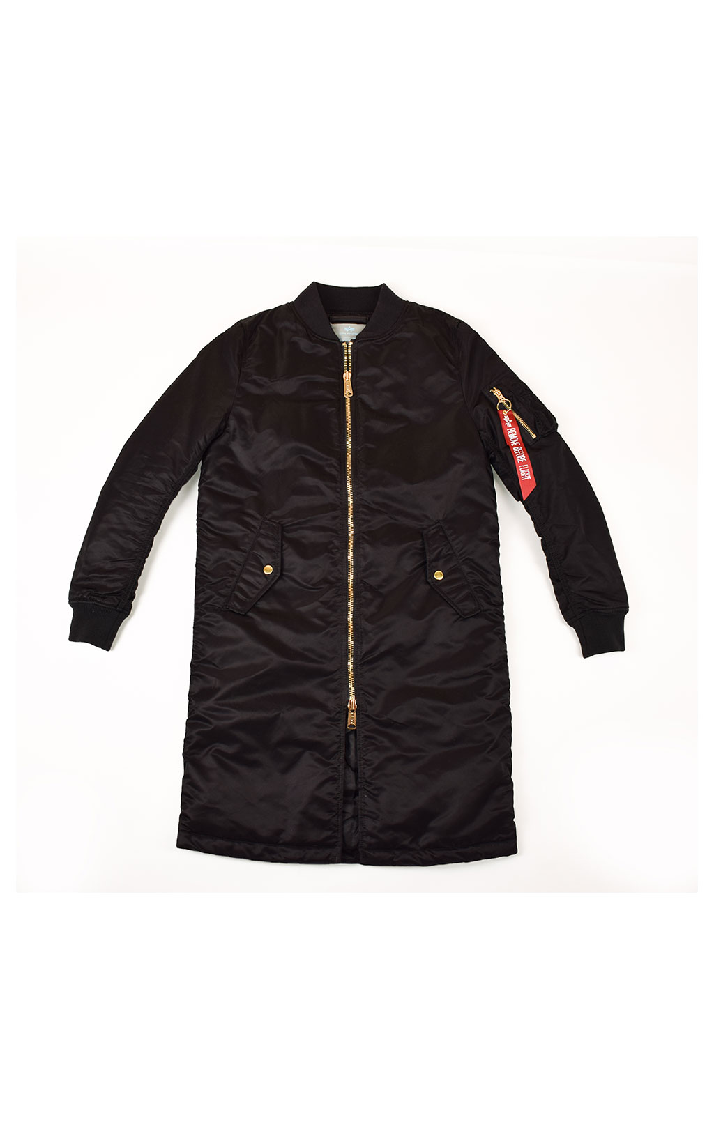 Женская куртка-бомбер удлинённая ALPHA INDUSTRIES MA-1 COAT PM black 