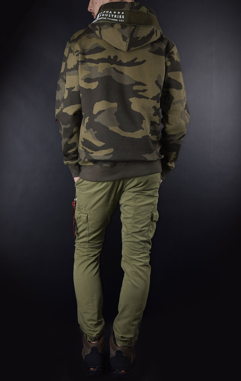 Толстовка ALPHA INDUSTRIES PRINTED TAPE HOODY olive camo 