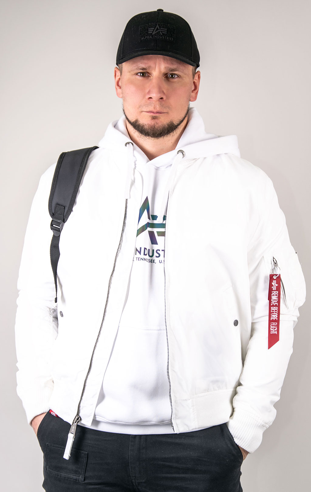 Ветровка-бомбер ALPHA INDUSTRIES MA-1 TT white 