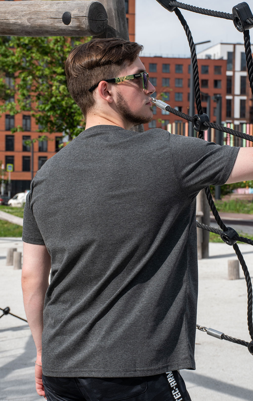 Футболка ALPHA INDUSTRIES BASIC T charcoal heather 