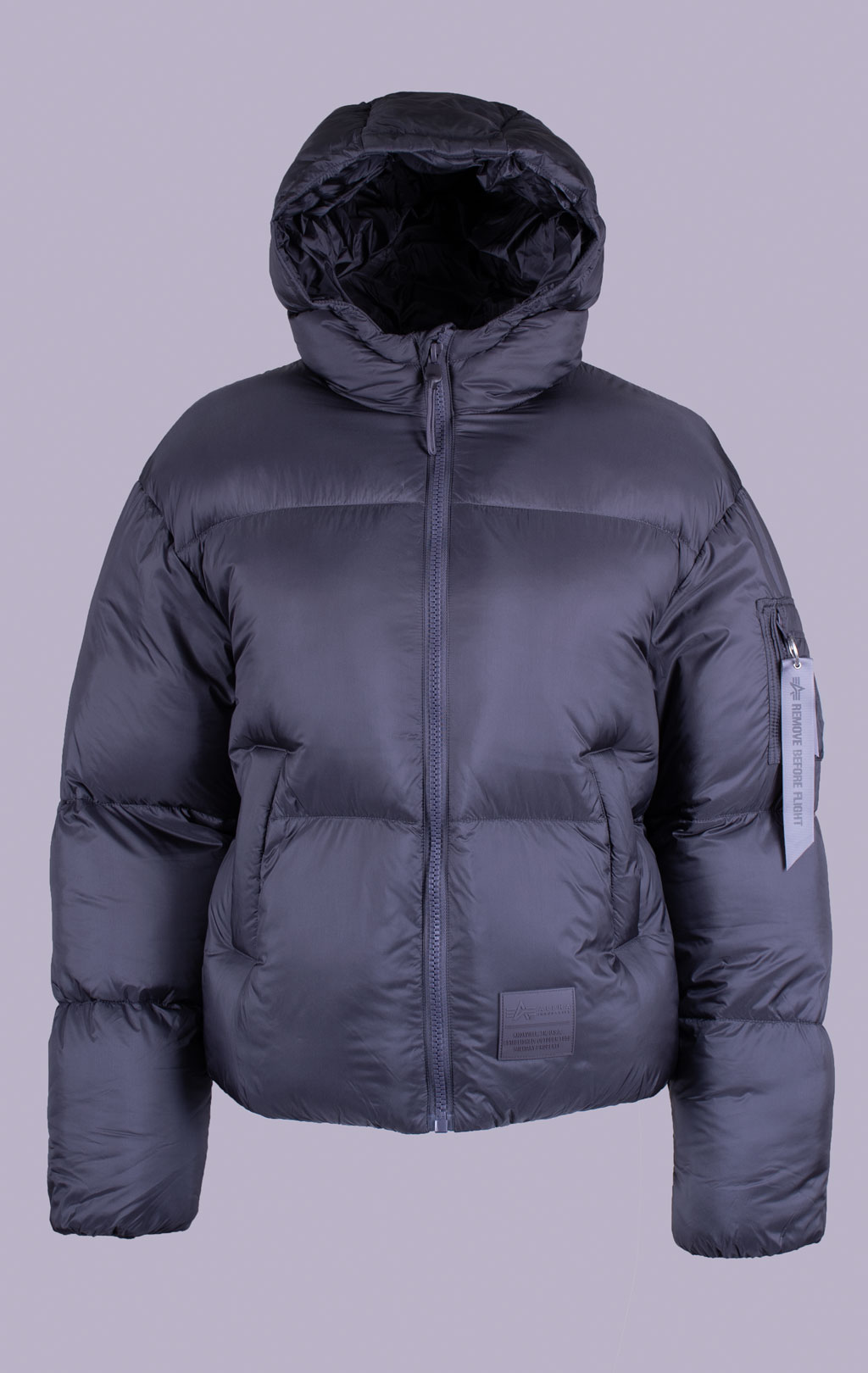 Женская куртка-пуховик ALPHA INDUSTRIES CLOUD PUFFER BOMBER vintage grey 