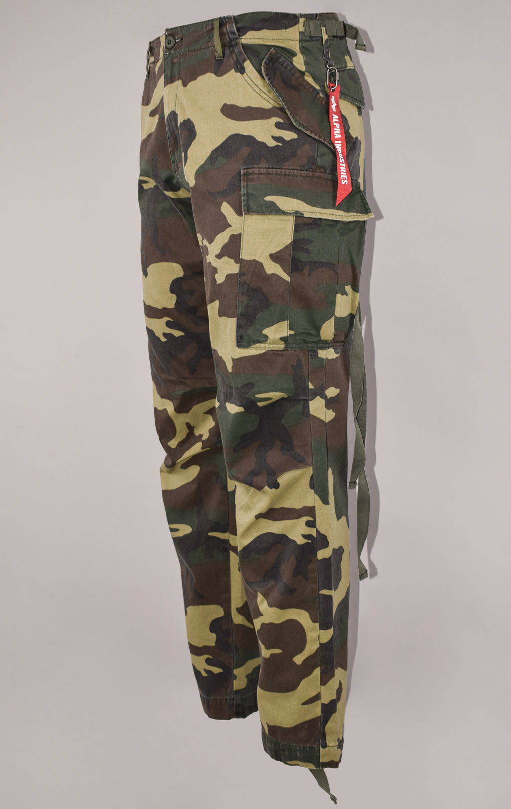 Брюки-карго парашюты ALPHA INDUSTRIES M-65 PANT плотные camo woodland 