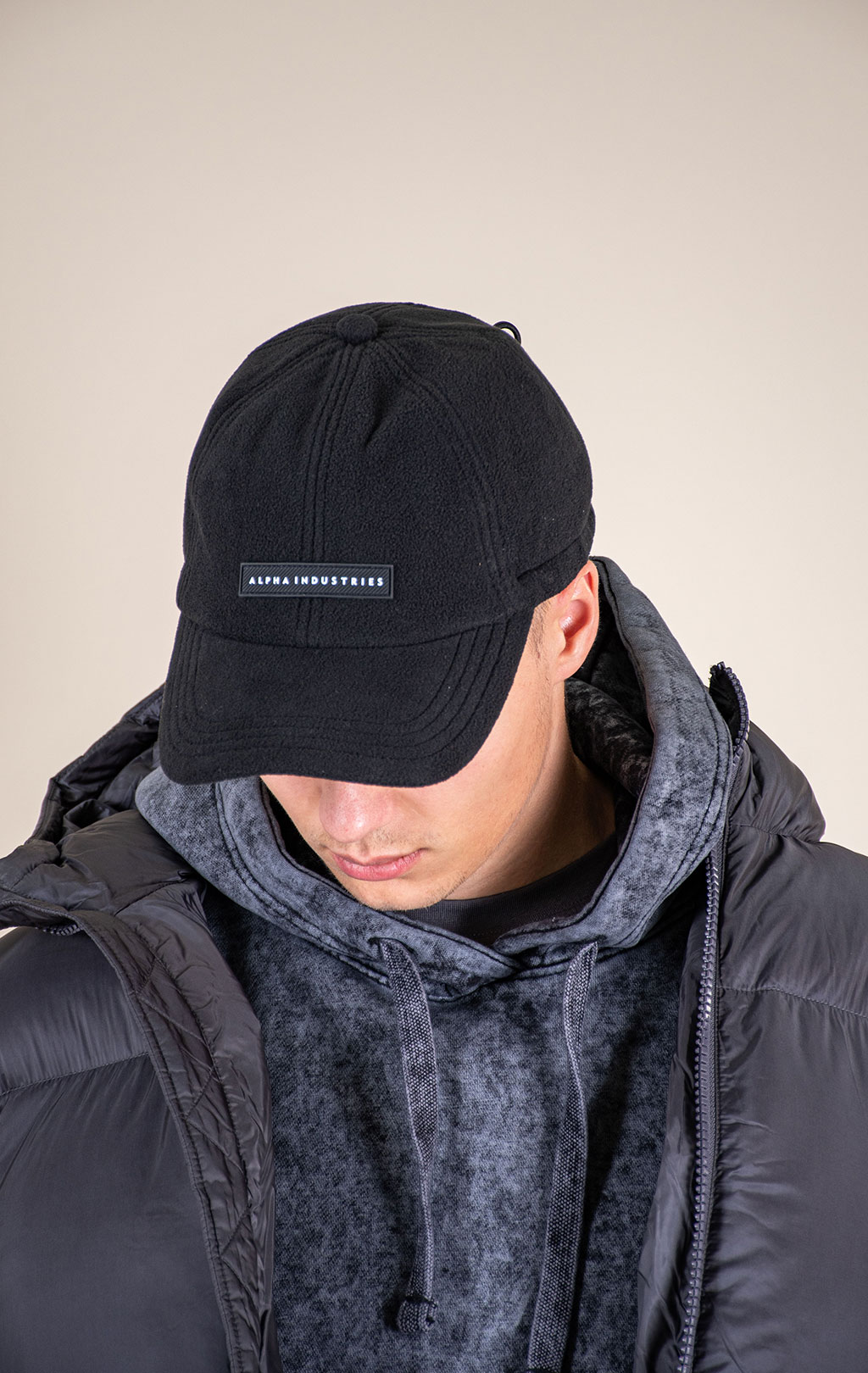 Бейсболка ALPHA INDUSTRIES SNOW CAP RUBBER LOGO black 