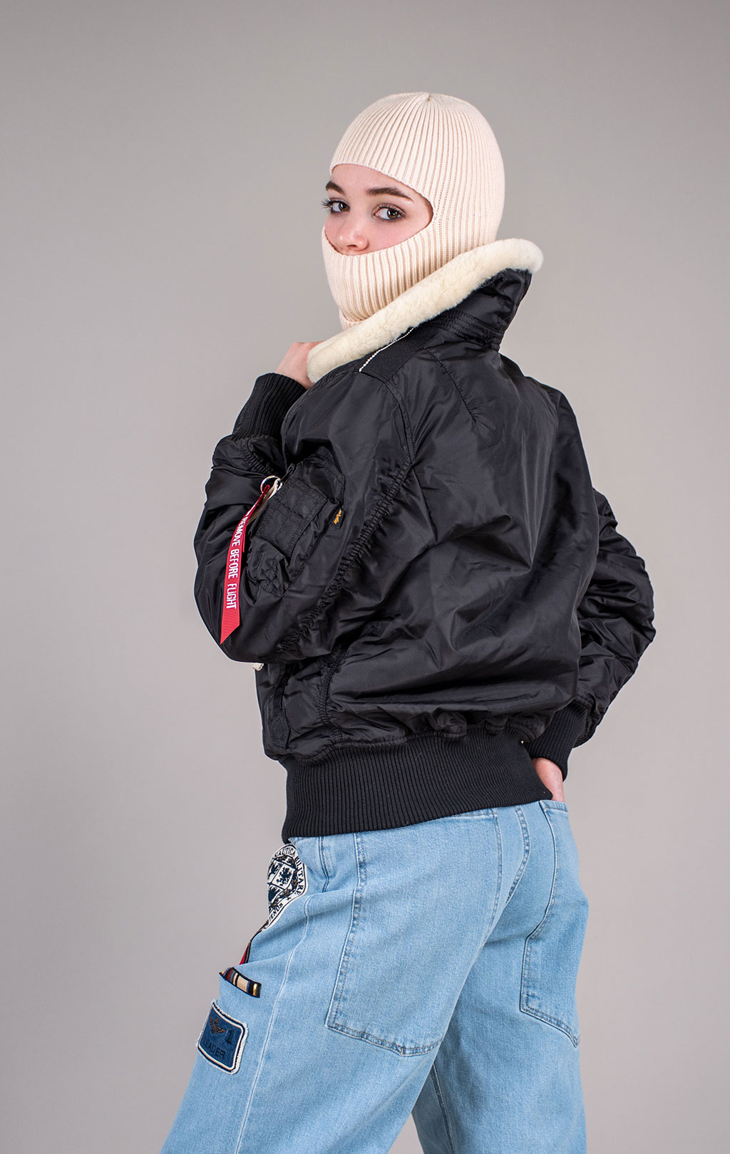 Куртка-пилот ALPHA INDUSTRIES INJECTOR-III black/beige 
