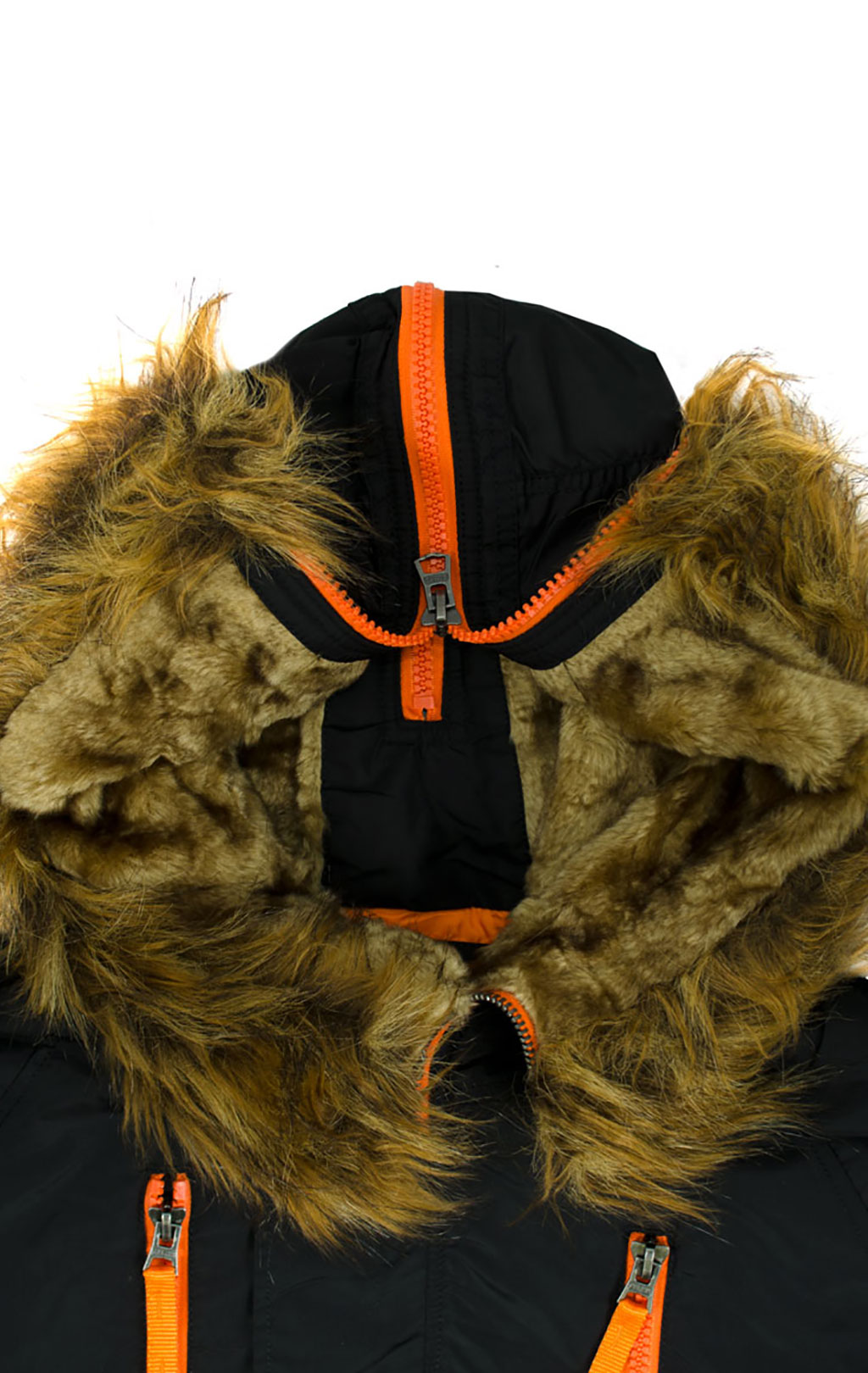 Аляска короткая ALPHA INDUSTRIES N-2B PPS black/orange 