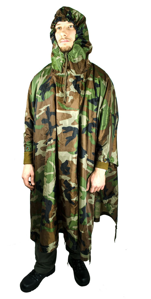 Пончо rip-stop camo woodland 