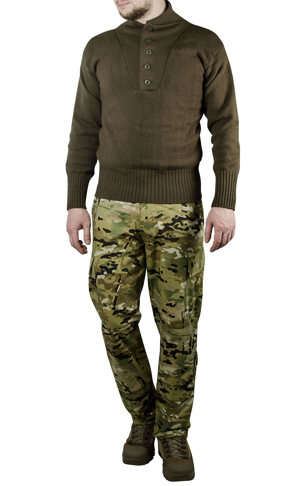 Свитер акрил 5 buttons brown США